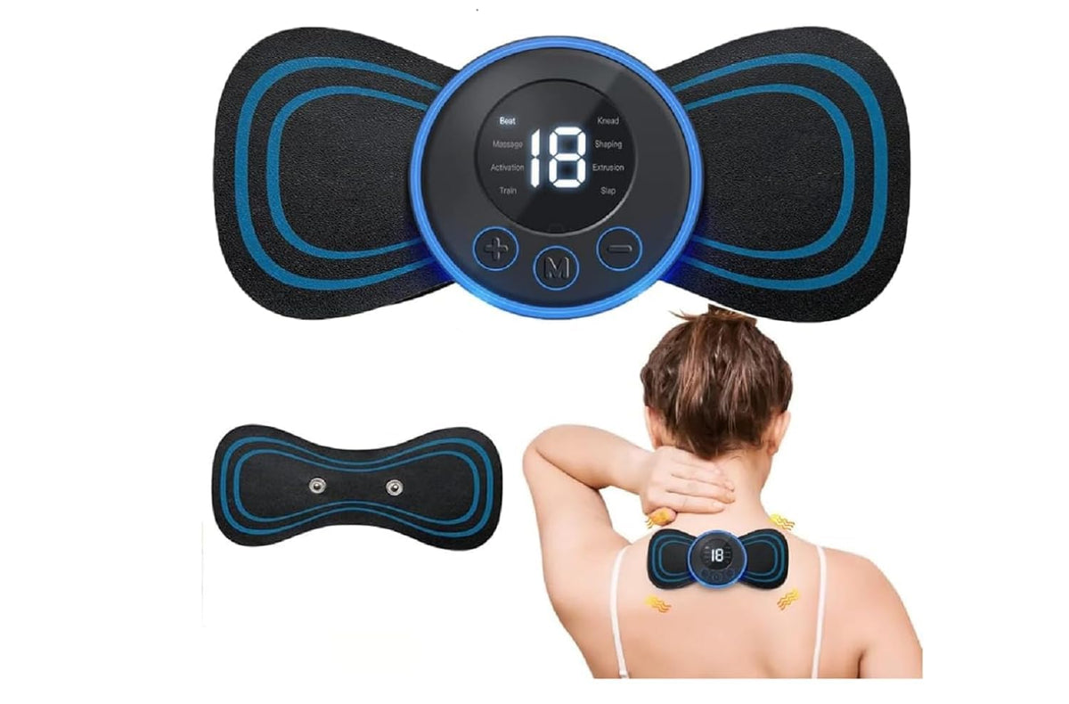 neck massager, wireless neck massager, mini massager, portable neck massager, EMS massager, stress relief, muscle relaxation, travel massager, office neck massager, pain relief, electric neck massager, neck massage device, health gadget, smart massager