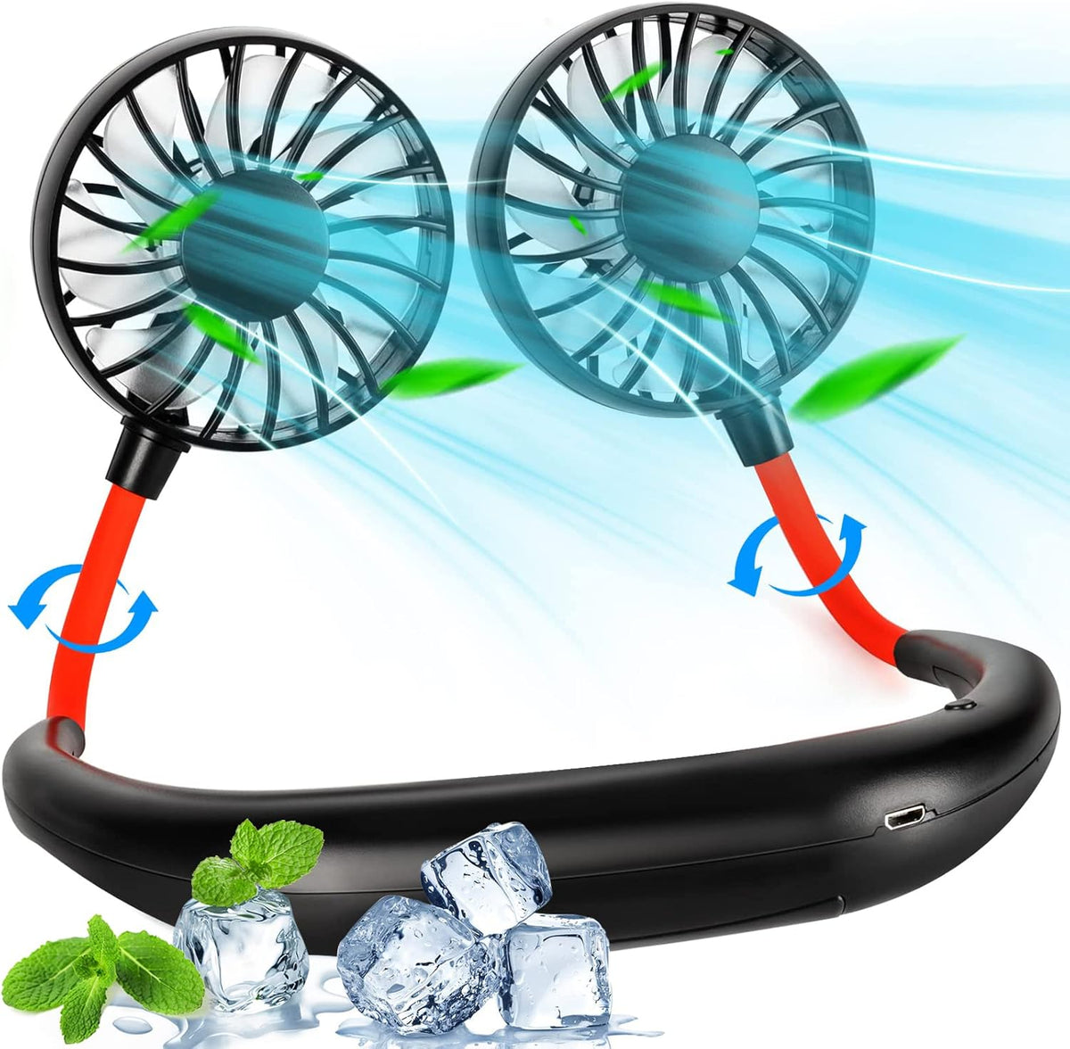 Portable Neck Fan – 3-Speed Hands-Free Cooling for Travel, Sports & Outdoor Use