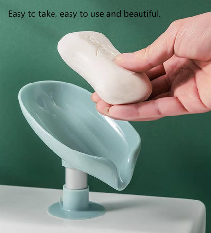 Lotus Leaf Soap Dish – Easy Cleaning, Auto-Drainage, Anti-Mushy with Suction Cup