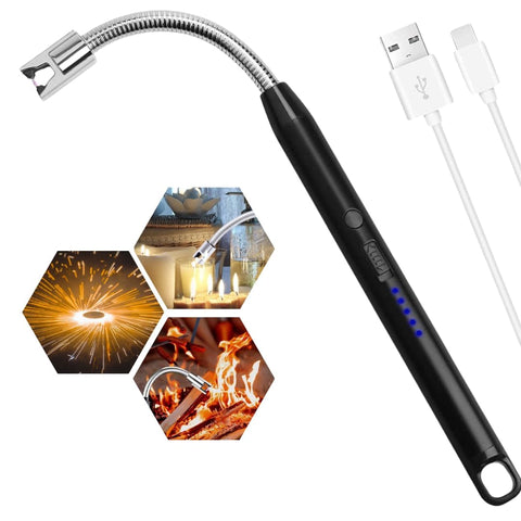 Rechargeable Electric Arc Lighter – Windproof, Flameless USB Plasma Lighter with 360° Flexible Neck (Multicolor)