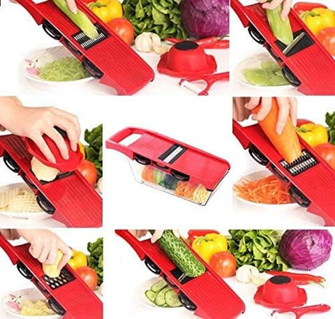 10-in-1 Multifunctional Vegetable Slicer & Chopper with Stainless Steel Blades and Storage Container