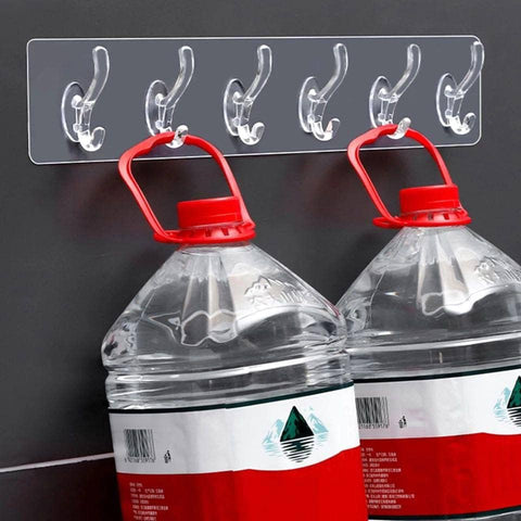 Multi-Purpose Self Adhesive 6 Hooks Wall
