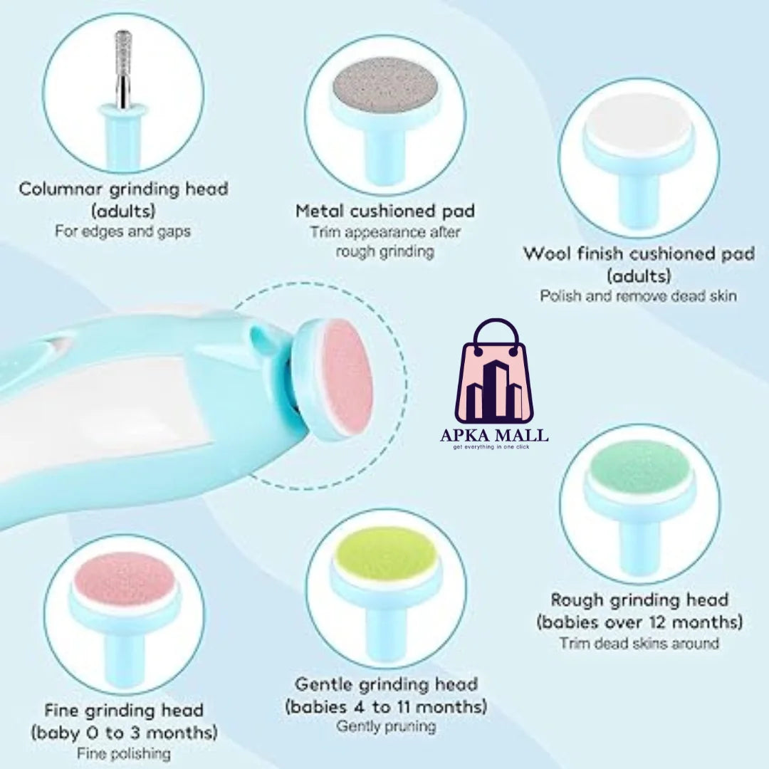 baby nail trimmer, electric baby nail file, baby grooming kit, safe nail clippers, baby manicure set, toddler nail care, newborn nail file, baby nail care tool