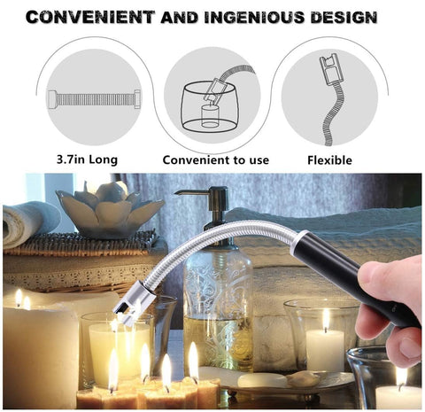 Rechargeable Electric Arc Lighter – Windproof, Flameless USB Plasma Lighter with 360° Flexible Neck (Multicolor)