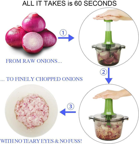 1.5 Liter Kitchen Handy Push Chopper Vegetable Chopper