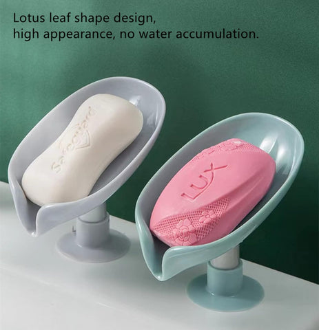 Lotus Leaf Soap Dish – Easy Cleaning, Auto-Drainage, Anti-Mushy with Suction Cup