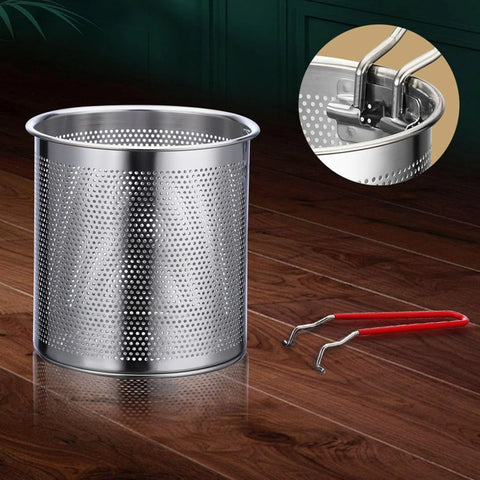 Stainless Steel Deep Fryer Pan with Strainer Mini Fryer Pot for Fish Chicken Shrimp Fries and Snacks