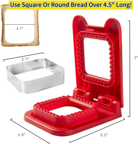 Sandwich Cutter & Sealer – Square Pocket Sandwich Maker for Kids Lunch & Uncrustables