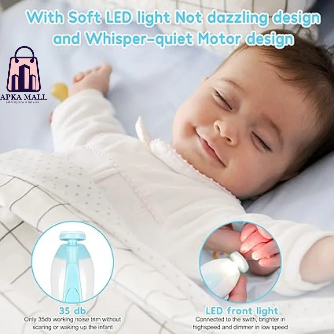 baby nail trimmer, electric baby nail file, baby grooming kit, safe nail clippers, baby manicure set, toddler nail care, newborn nail file, baby nail care tool