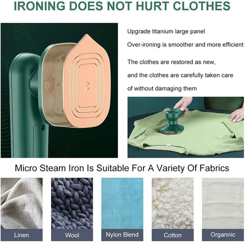 JetPress Portable Iron – Green | Lightweight with Spray & Storage Box