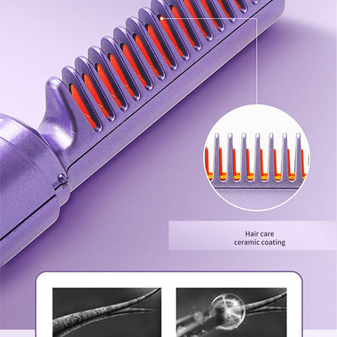 2-in-1 Rechargeable Mini Hair Straightener Comb
