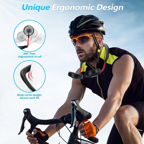 Portable Neck Fan – 3-Speed Hands-Free Cooling for Travel, Sports & Outdoor Use