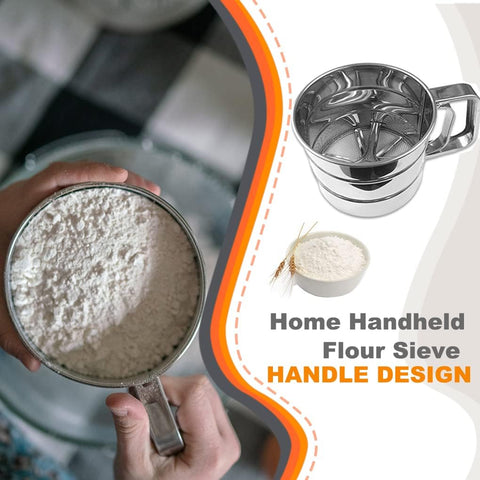Double Layer Stainless Steel Flour Sieve – Baking, Sugar & Coffee Powder Filter