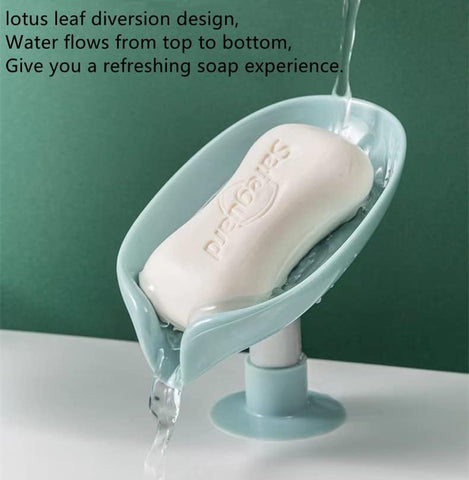 Lotus Leaf Soap Dish – Easy Cleaning, Auto-Drainage, Anti-Mushy with Suction Cup