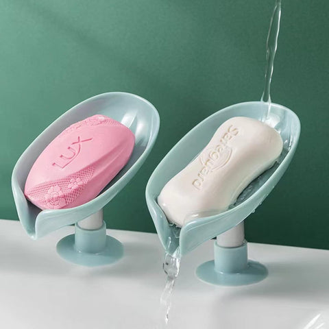 Lotus Leaf Soap Dish – Easy Cleaning, Auto-Drainage, Anti-Mushy with Suction Cup
