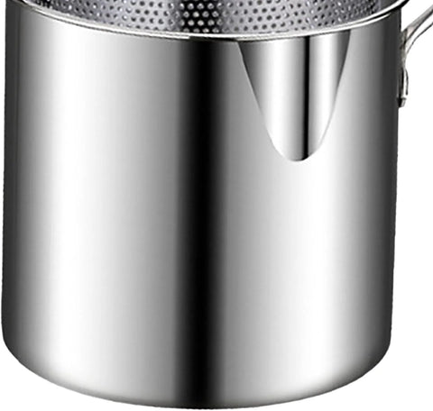 Stainless Steel Deep Fryer Pan with Strainer Mini Fryer Pot for Fish Chicken Shrimp Fries and Snacks