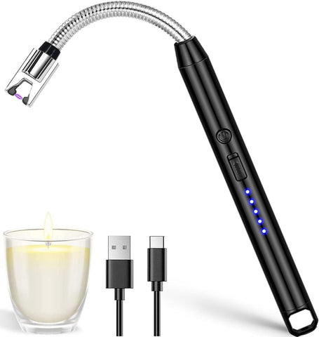 Rechargeable Electric Arc Lighter – Windproof, Flameless USB Plasma Lighter with 360° Flexible Neck (Multicolor)
