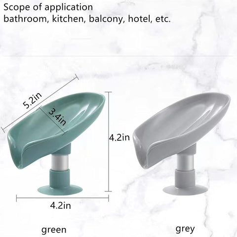 Lotus Leaf Soap Dish – Easy Cleaning, Auto-Drainage, Anti-Mushy with Suction Cup