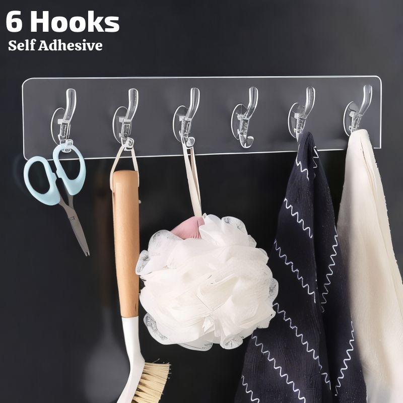 wall hooks no drill, adhesive hook rack, home organization hooks, multipurpose hook hanger